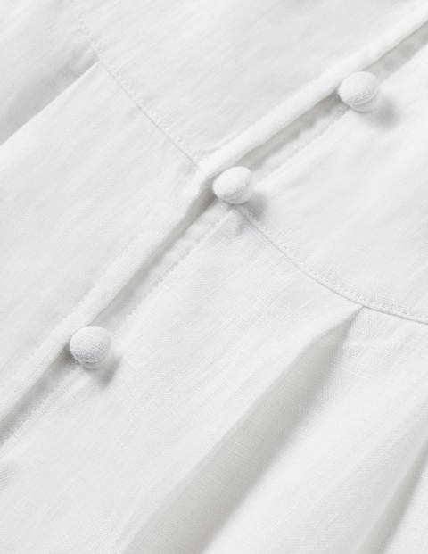 Jemima Linen Midi Dress - White Jemima Linen Midi Dress - White