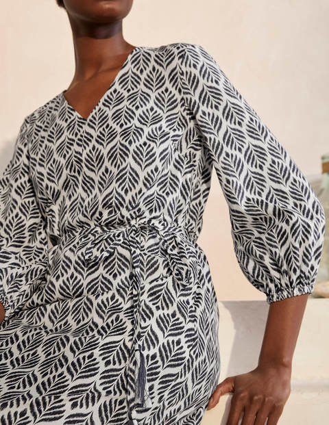 Robe midi Daria en coton - Ivoire, tuile palmier Robe midi Daria en coton - Ivoire, tuile palmier