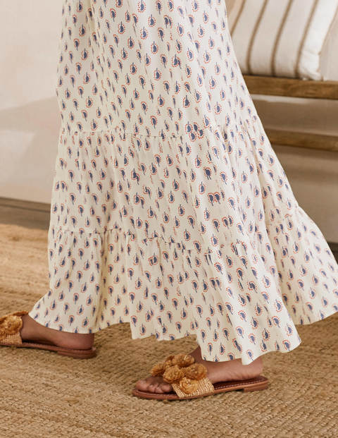 Alicia Maxi Dress - Ivory, Paisley Stamp Alicia Maxi Dress - Ivory, Paisley Stamp