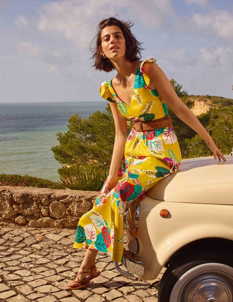 Andrea Frill Sleeve Maxi Dress - Daffodil, Holiday Tropic