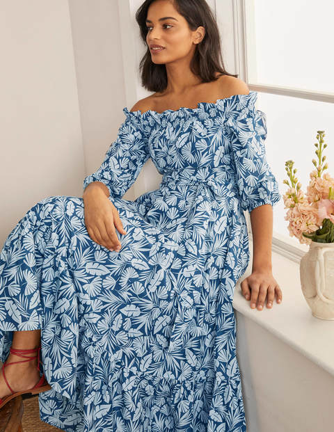Rosalind Tiered Midi Dress - Aircraft, Palm Rosalind Tiered Midi Dress - Aircraft, Palm