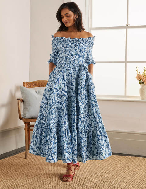 Rosalind Tiered Midi Dress - Aircraft, Palm Rosalind Tiered Midi Dress - Aircraft, Palm