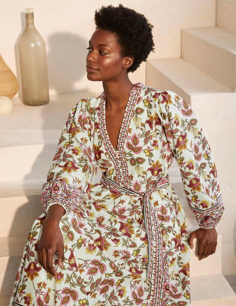 Amelia Maxikleid aus Baumwolle - Naturweiß, Sommerlicher Chintz Amelia Maxikleid aus Baumwolle - Naturweiß, Sommerlicher Chintz