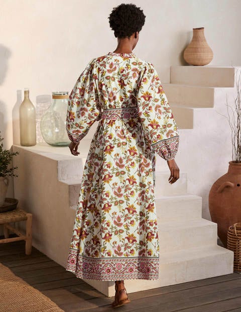 Amelia Maxikleid aus Baumwolle - Naturweiß, Sommerlicher Chintz Amelia Maxikleid aus Baumwolle - Naturweiß, Sommerlicher Chintz