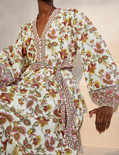 Amelia Maxikleid aus Baumwolle - Naturweiß, Sommerlicher Chintz Amelia Maxikleid aus Baumwolle - Naturweiß, Sommerlicher Chintz