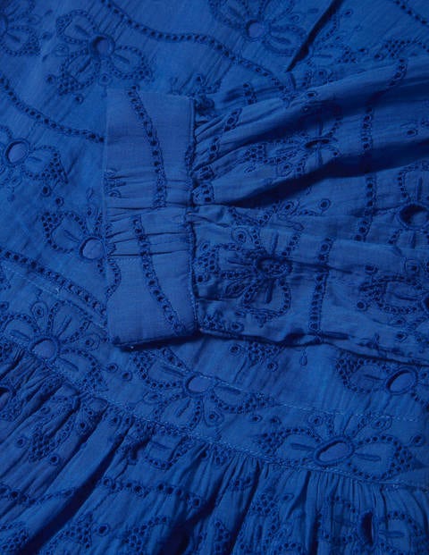 Robe en coton et broderie anglaise - Bleu des cimes Robe en coton et broderie anglaise - Bleu des cimes