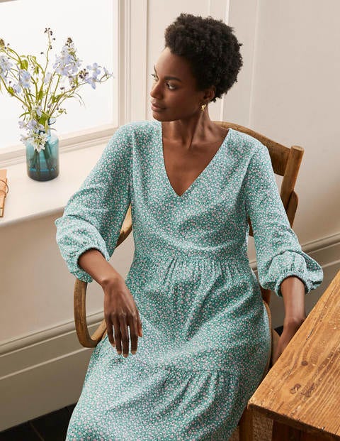 Blouson Sleeve Maxi Dress - Leafy Green, Meadow Spot Blouson Sleeve Maxi Dress - Leafy Green, Meadow Spot