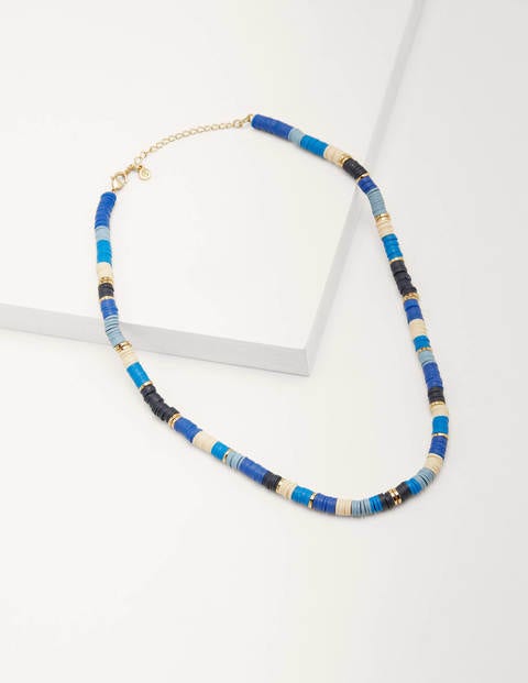 Collier court en perles - Bleu marocain Collier court en perles - Bleu marocain