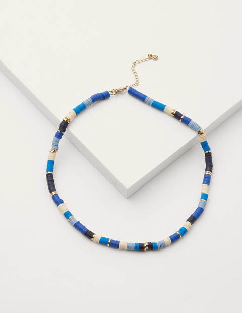 Collier court en perles - Bleu marocain Collier court en perles - Bleu marocain