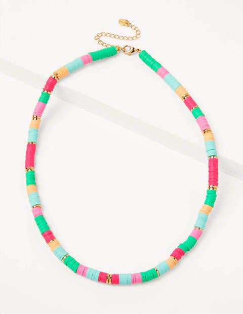 Beaded Short Necklace - Pink Beaded Short Necklace - Pink