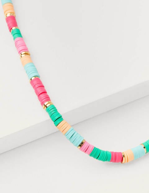 Beaded Short Necklace - Pink Beaded Short Necklace - Pink