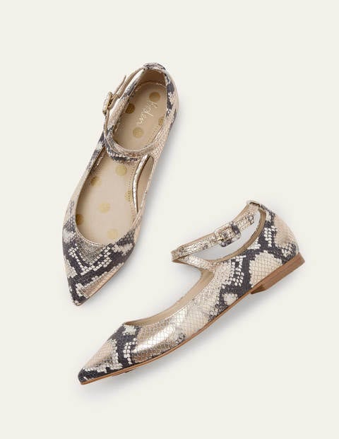 Chaussures plates Flora - Serpent métallisé Chaussures plates Flora - Serpent métallisé