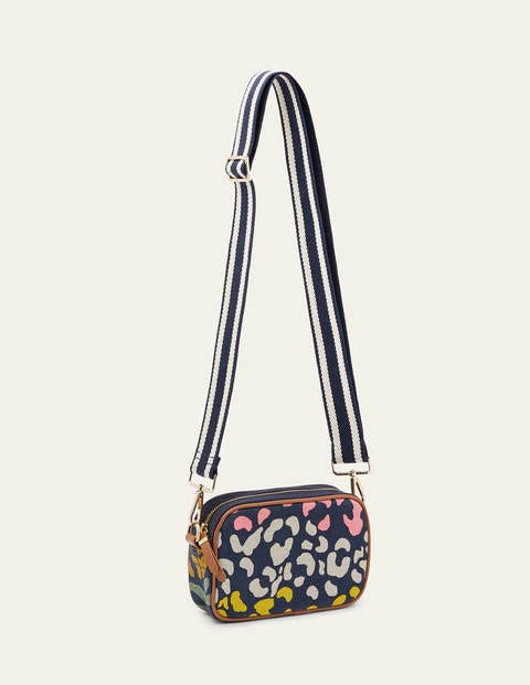 Olivia Canvas Crossbody Bag - Navy Multi Leopard Olivia Canvas Crossbody Bag - Navy Multi Leopard
