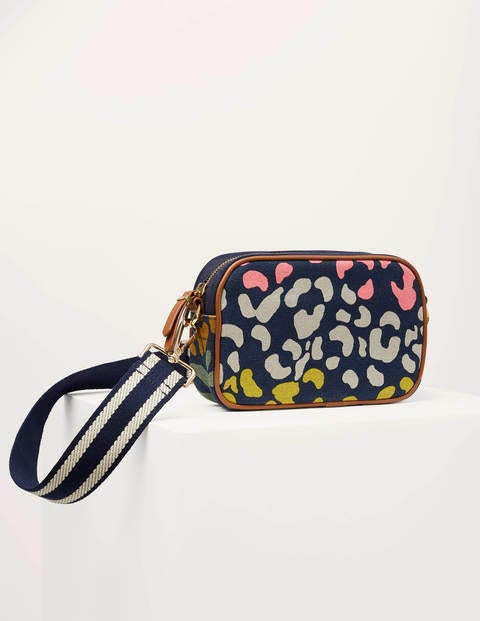 Olivia Canvas Crossbody Bag - Navy Multi Leopard Olivia Canvas Crossbody Bag - Navy Multi Leopard