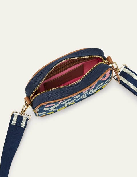 Olivia Canvas Crossbody Bag - Navy Multi Leopard Olivia Canvas Crossbody Bag - Navy Multi Leopard