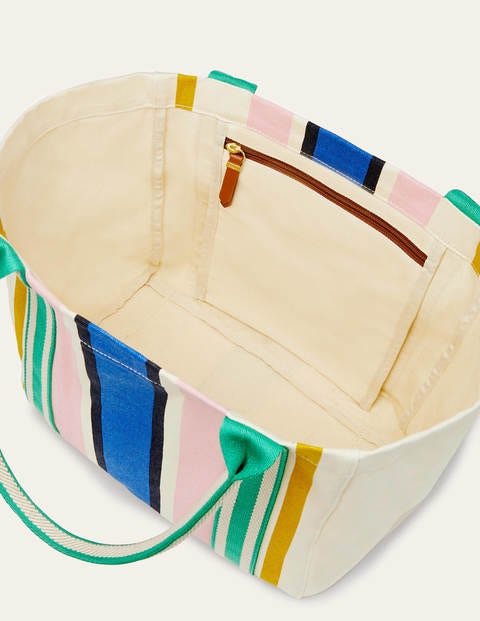Olivia Canvas Tote - Ivory Stripe Olivia Canvas Tote - Ivory Stripe