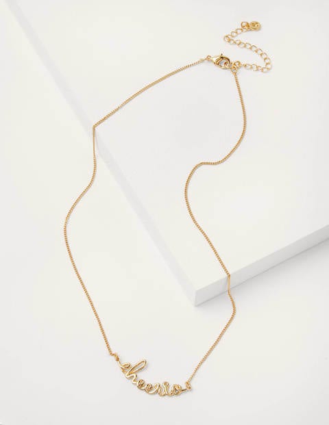 Greeting Necklace - Gold Cheerio