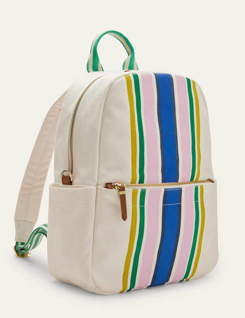 Olivia Canvas Backpack - Ivory Stripe Olivia Canvas Backpack - Ivory Stripe