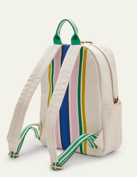 Olivia Canvas Backpack - Ivory Stripe Olivia Canvas Backpack - Ivory Stripe
