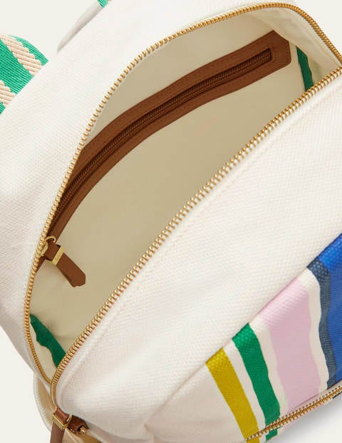 Olivia Canvas Backpack - Ivory Stripe Olivia Canvas Backpack - Ivory Stripe