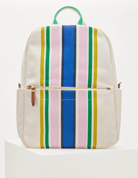 Olivia Canvas Backpack - Ivory Stripe Olivia Canvas Backpack - Ivory Stripe