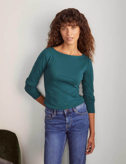 Essential Boatneck Top - Baltic