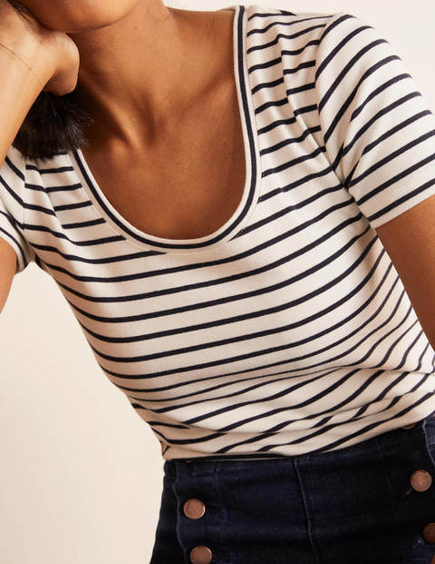 Essential Short Sleeve Tee - Ivory/Navy Essential Short Sleeve Tee - Ivory/Navy