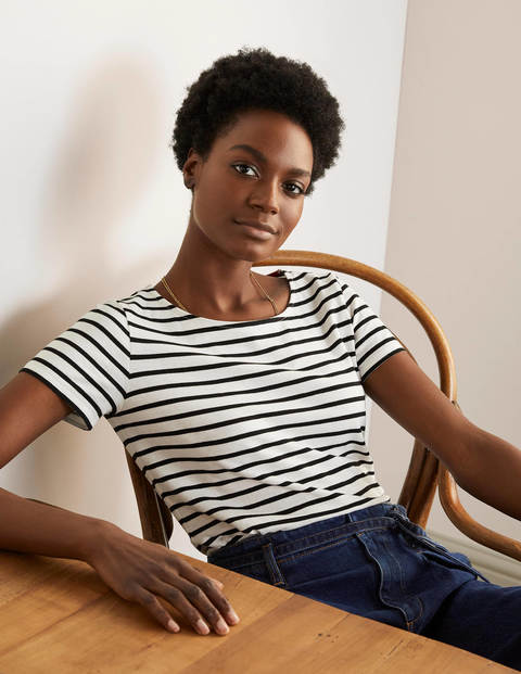 Short Sleeve Breton - Ivory/Black Short Sleeve Breton - Ivory/Black
