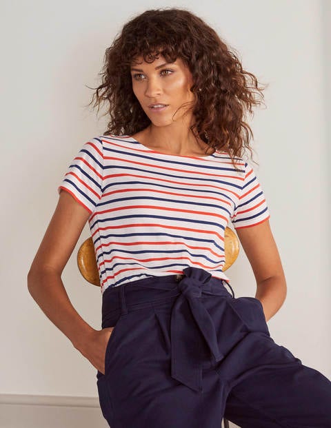 Short Sleeve Breton - Cherry Red/ Blue Short Sleeve Breton - Cherry Red/ Blue