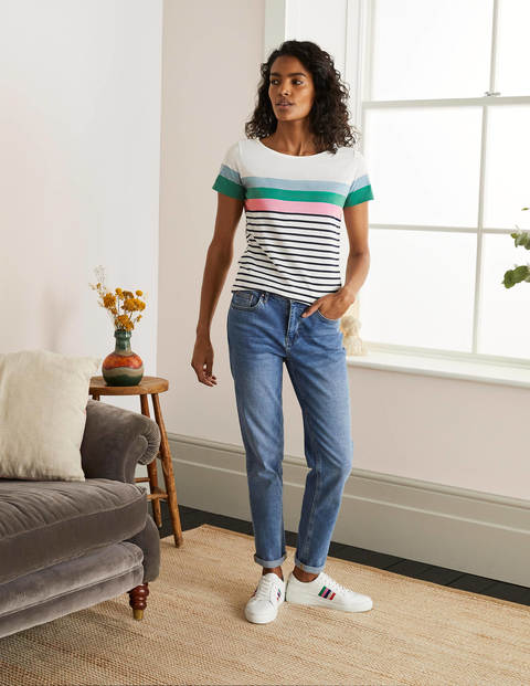 Short Sleeve Breton - Ice Blue/ Soft Peony Short Sleeve Breton - Ice Blue/ Soft Peony