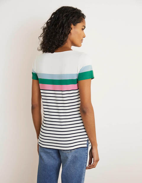 Short Sleeve Breton - Ice Blue/ Soft Peony Short Sleeve Breton - Ice Blue/ Soft Peony
