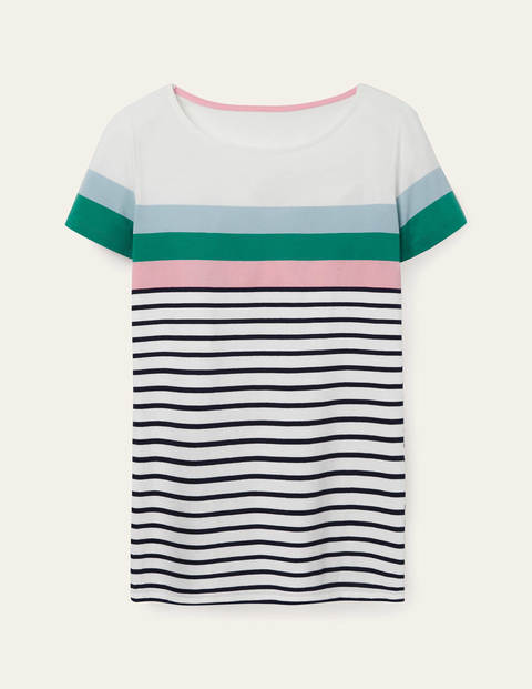 Short Sleeve Breton - Ice Blue/ Soft Peony Short Sleeve Breton - Ice Blue/ Soft Peony