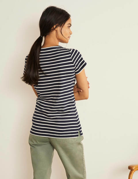 Kurzärmeliges Bretonshirt - Navy/Naturweiß Kurzärmeliges Bretonshirt - Navy/Naturweiß