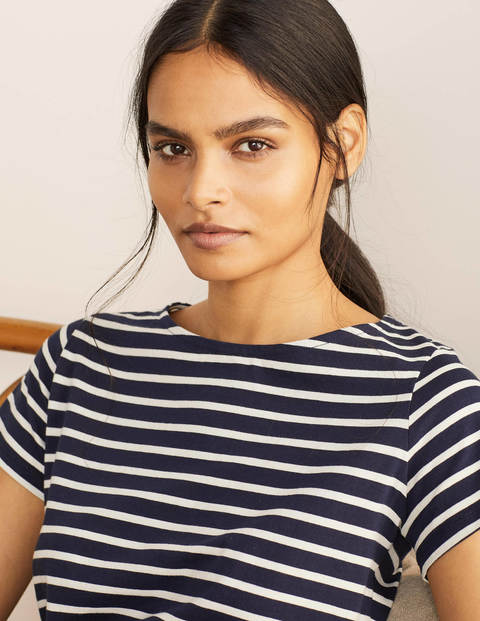 Kurzärmeliges Bretonshirt - Navy/Naturweiß Kurzärmeliges Bretonshirt - Navy/Naturweiß