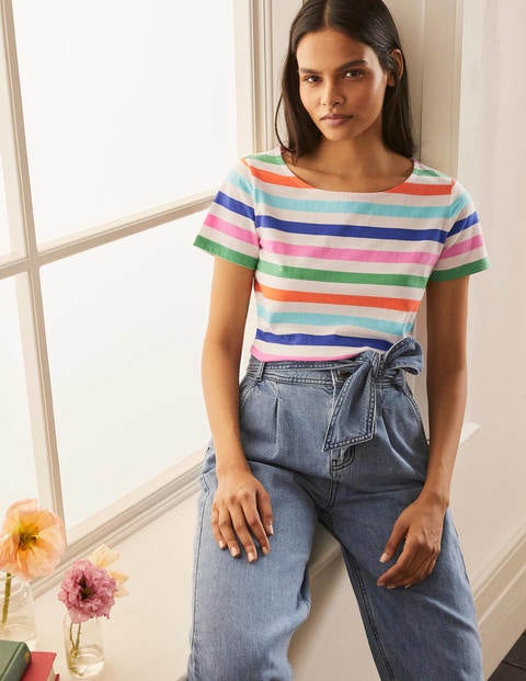 Short Sleeve Breton - Satsuma and Iguana Multistripe Short Sleeve Breton - Satsuma and Iguana Multistripe