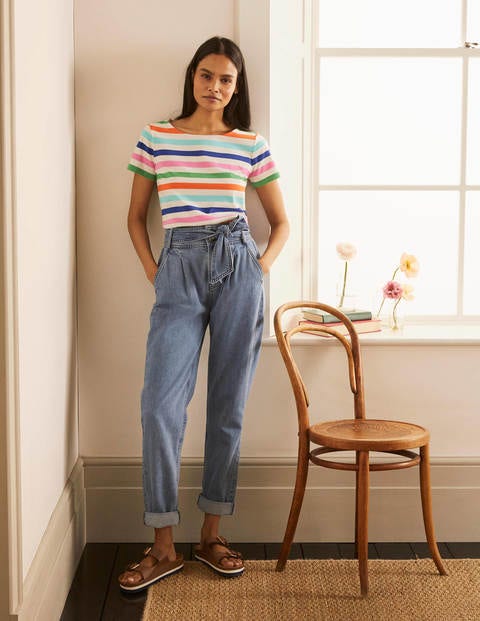 Short Sleeve Breton - Satsuma and Iguana Multistripe Short Sleeve Breton - Satsuma and Iguana Multistripe