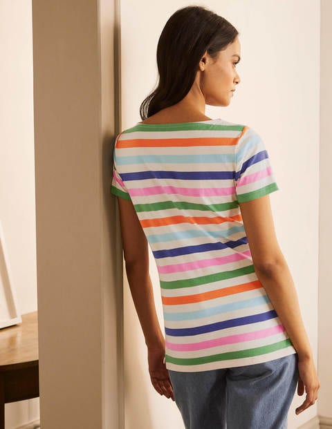 Short Sleeve Breton - Satsuma and Iguana Multistripe Short Sleeve Breton - Satsuma and Iguana Multistripe
