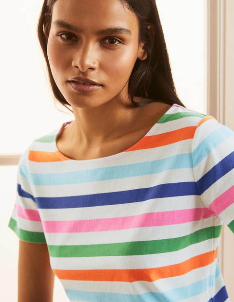 Short Sleeve Breton - Satsuma and Iguana Multistripe Short Sleeve Breton - Satsuma and Iguana Multistripe