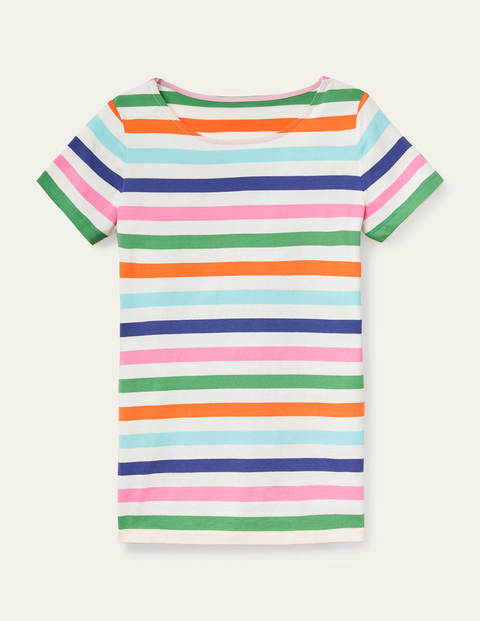 Short Sleeve Breton - Satsuma and Iguana Multistripe Short Sleeve Breton - Satsuma and Iguana Multistripe