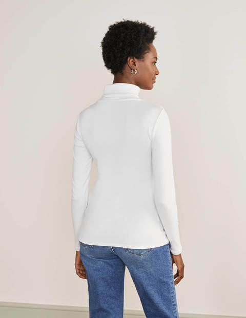 Essential Roll Neck Tee - White Essential Roll Neck Tee - White