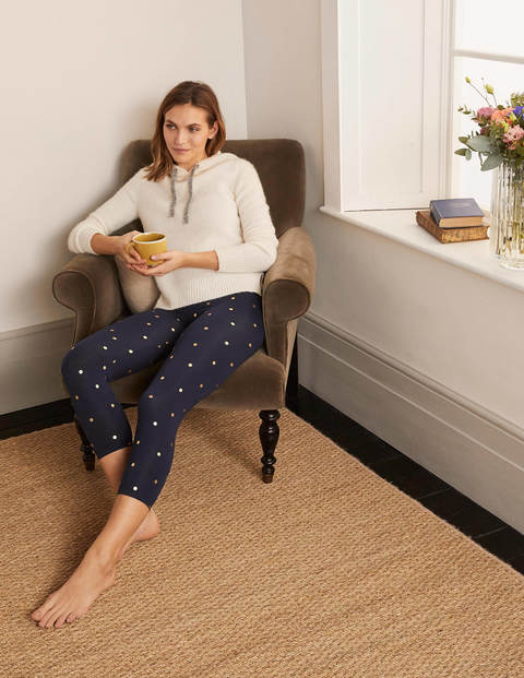Favourite Cropped Leggings - Navy and Gold, Polka Dot Favourite Cropped Leggings - Navy and Gold, Polka Dot