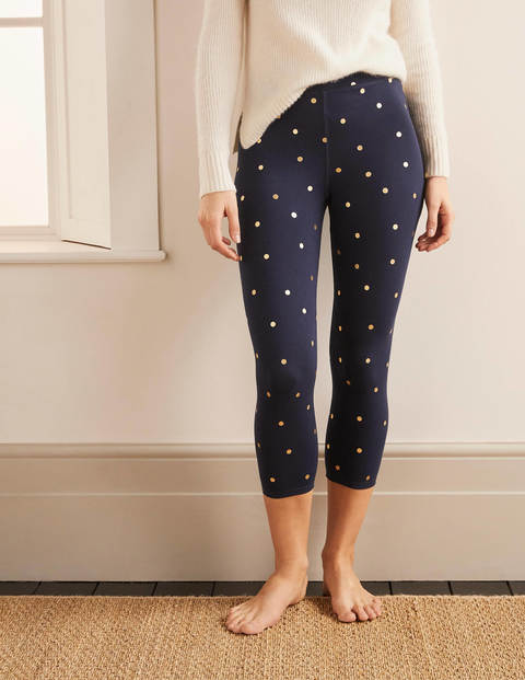 Favourite Cropped Leggings - Navy and Gold, Polka Dot Favourite Cropped Leggings - Navy and Gold, Polka Dot