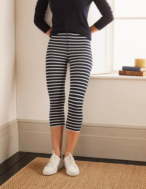 Favourite Cropped Leggings - Navy and Ivory Stripe Favourite Cropped Leggings - Navy and Ivory Stripe