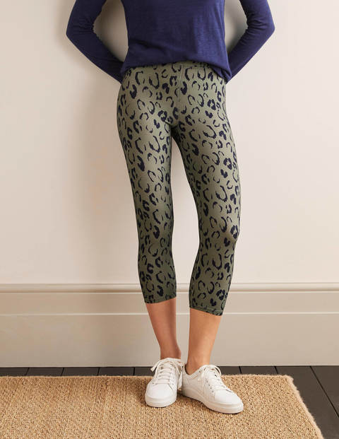 Favourite Cropped Leggings - Alder and Navy, Leopard Sketch Favourite Cropped Leggings - Alder and Navy, Leopard Sketch