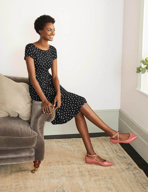 Amelie Jersey Dress - Black/ Chalky Pink Spot Amelie Jersey Dress - Black/ Chalky Pink Spot