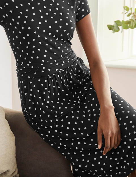 Amelie Jersey Dress - Black/ Chalky Pink Spot Amelie Jersey Dress - Black/ Chalky Pink Spot