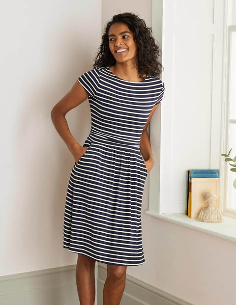 Amelie Jersey Dress - Navy/Ivory Amelie Jersey Dress - Navy/Ivory