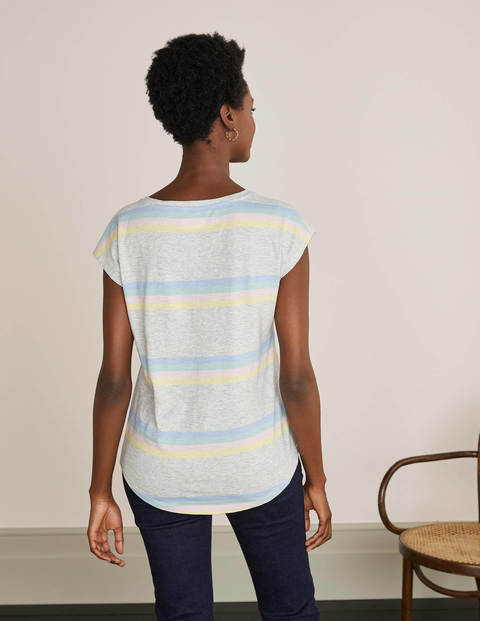 Robyn Jersey-T-Shirt - Grau Meliert, Pastell-Regenbogen Robyn Jersey-T-Shirt - Grau Meliert, Pastell-Regenbogen