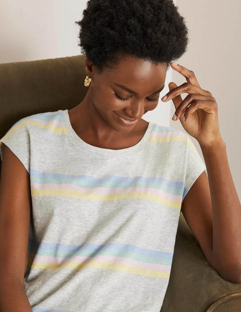 Robyn Jersey-T-Shirt - Grau Meliert, Pastell-Regenbogen Robyn Jersey-T-Shirt - Grau Meliert, Pastell-Regenbogen