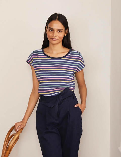Robyn Jersey Tee - Mariner Pastel Multistripe Robyn Jersey Tee - Mariner Pastel Multistripe